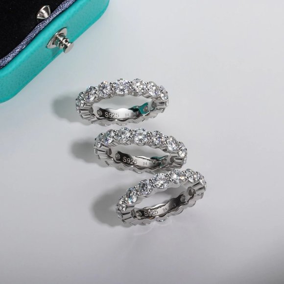 #Certified 4~5ct. t.w. Moissanite Diamond Full Eternity Band Ring NEW